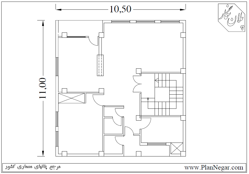 نقشه خانه مسکونی 11*11