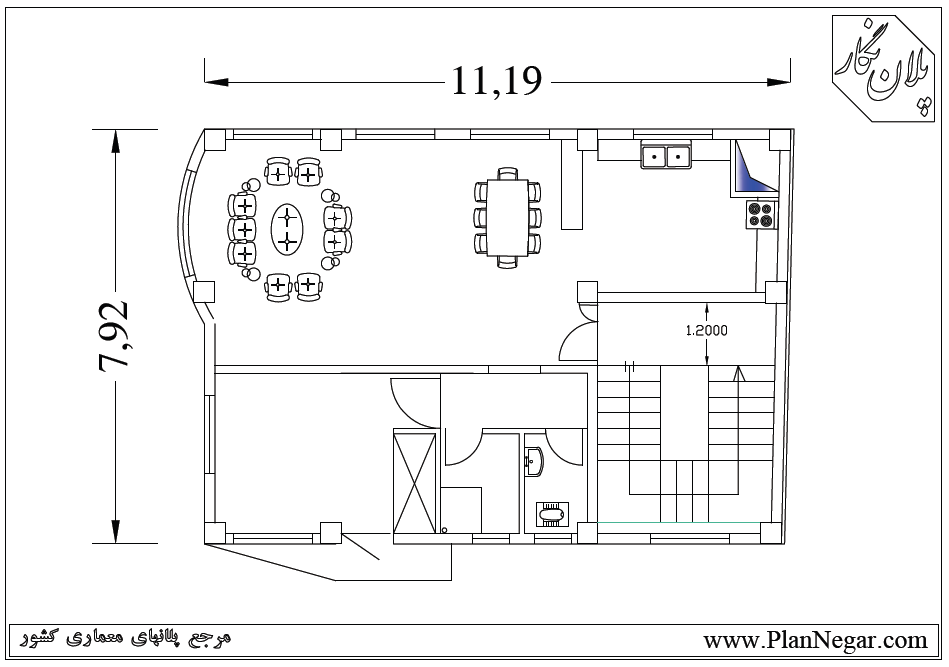 نقشه خانه مسکونی 8*11