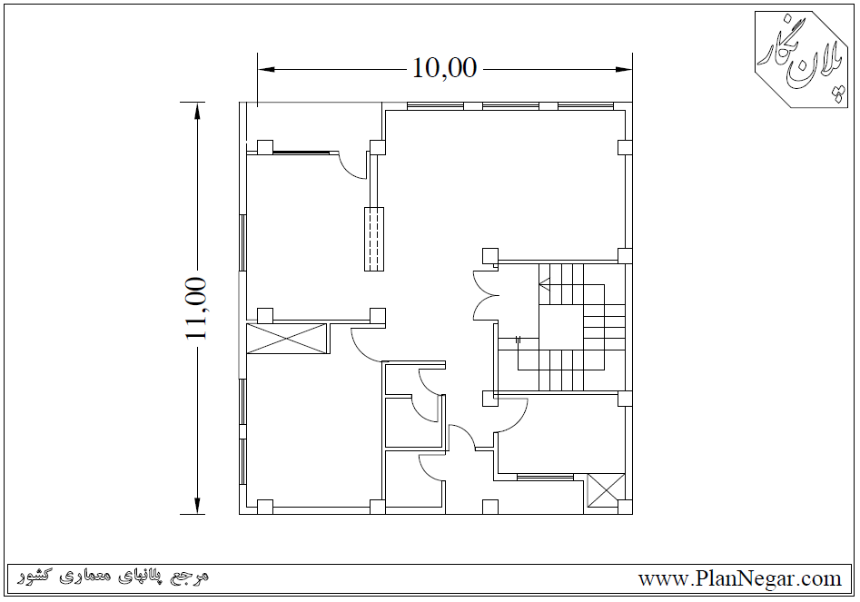 نقشه خانه مسکونی 11*10