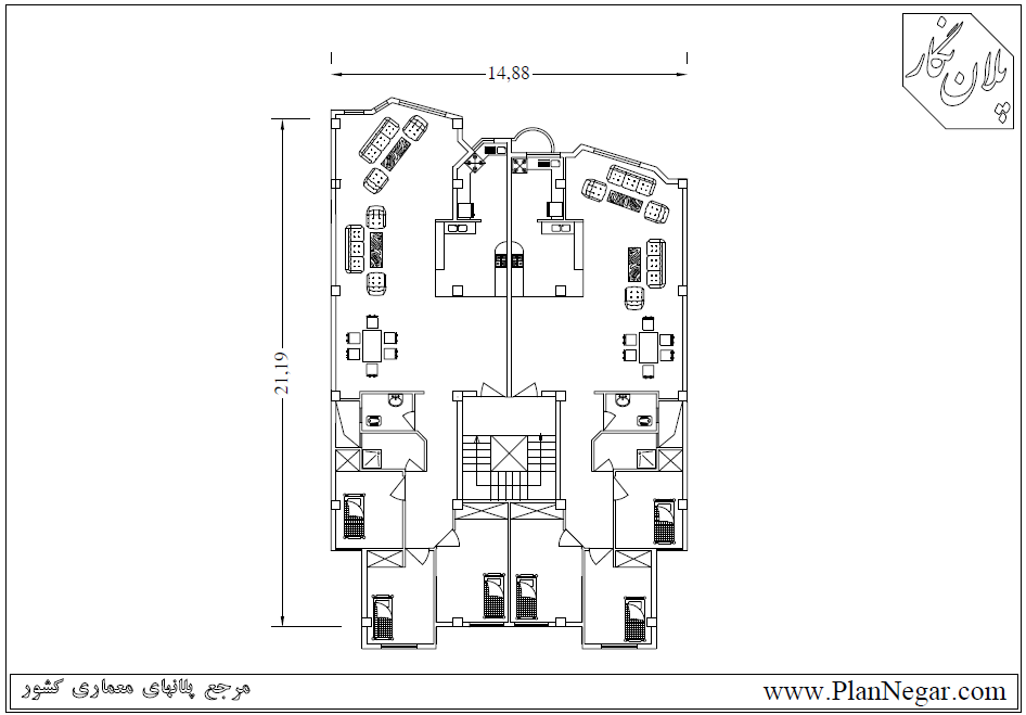 نقشه خانه مسکونی 21*15