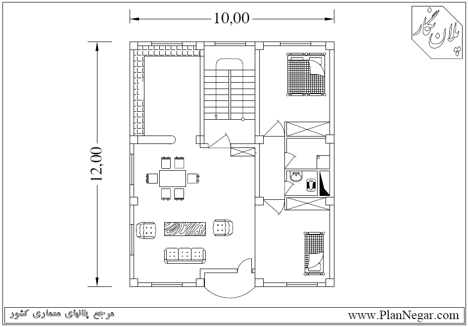 نقشه خانه مسکونی 12*10