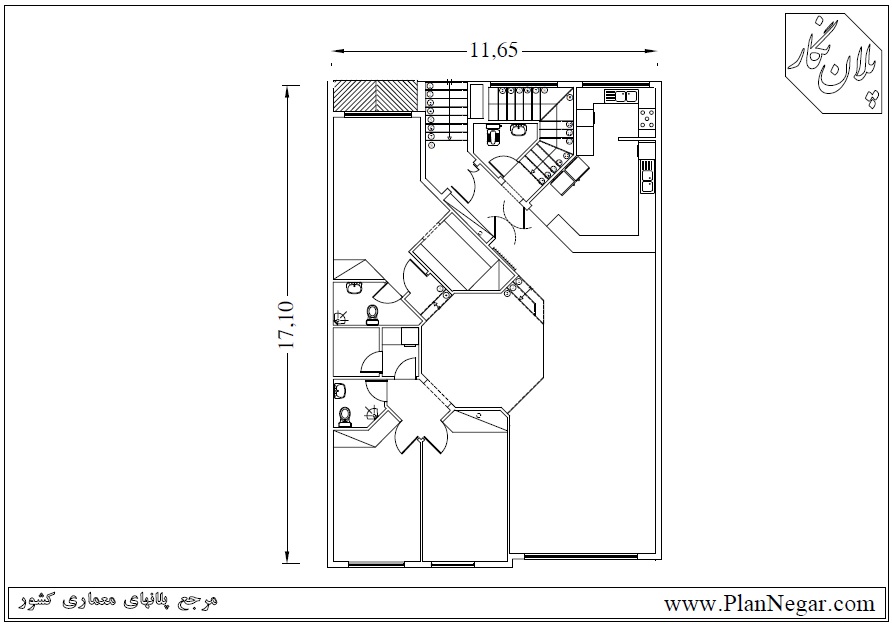 نقشه خانه مسکونی 17*12