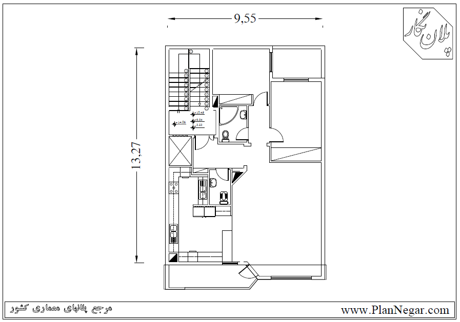 نقشه خانه مسکونی 13*10