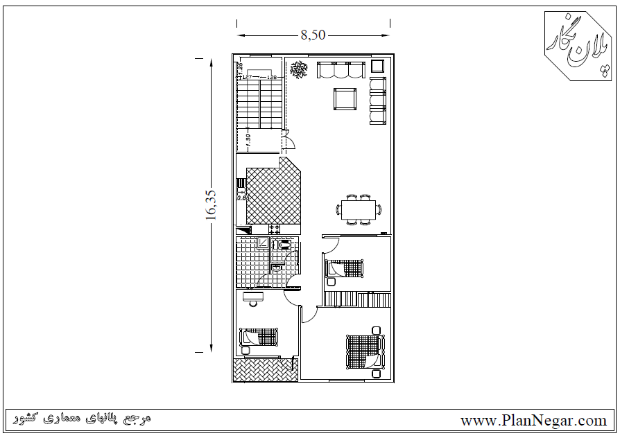 نقشه خانه مسکونی 17*9