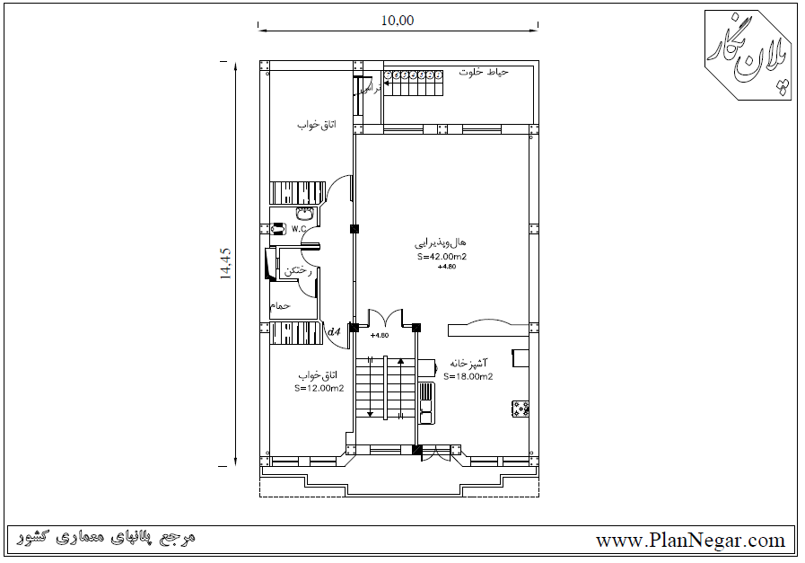 نقشه خانه مسکونی 14*10