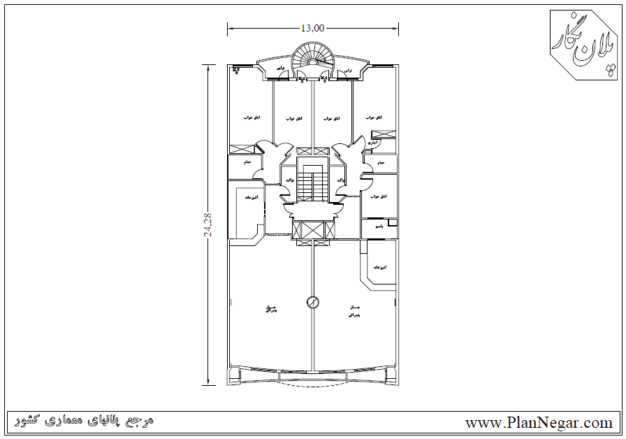 نقشه خانه مسکونی 24*13