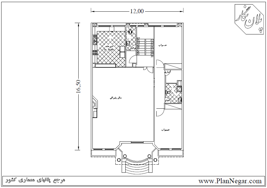 نقشه خانه مسکونی 17*12