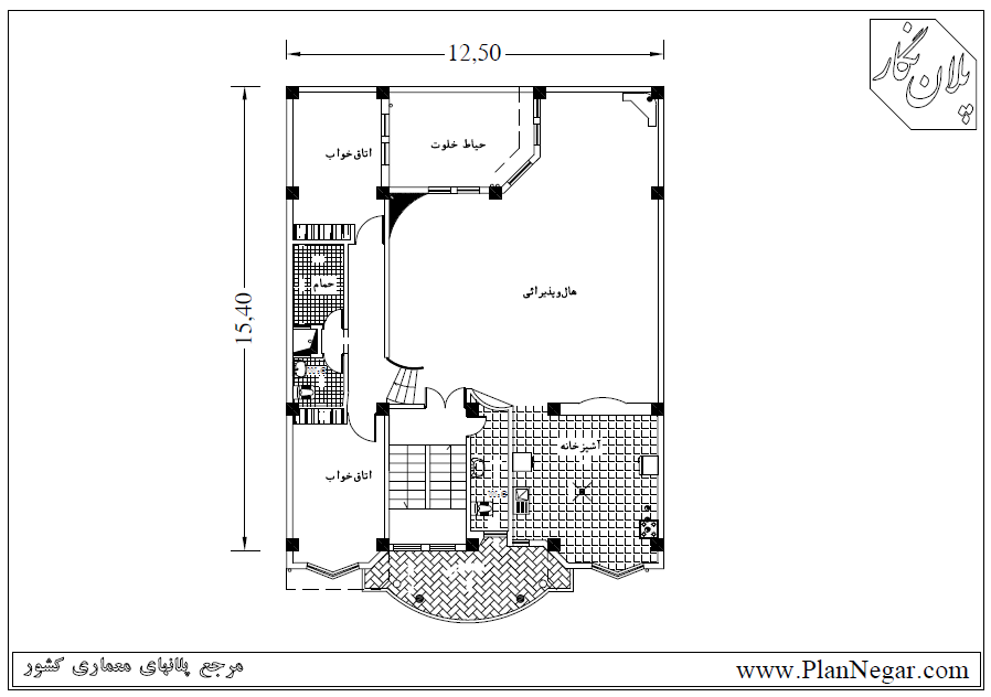 نقشه خانه مسکونی 15*13