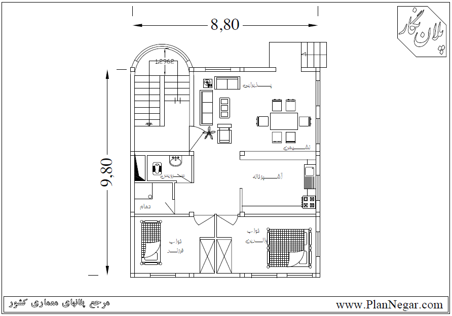 نقشه خانه مسکونی 10*9