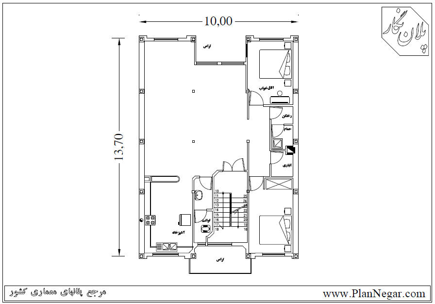 نقشه خانه مسکونی 14*10
