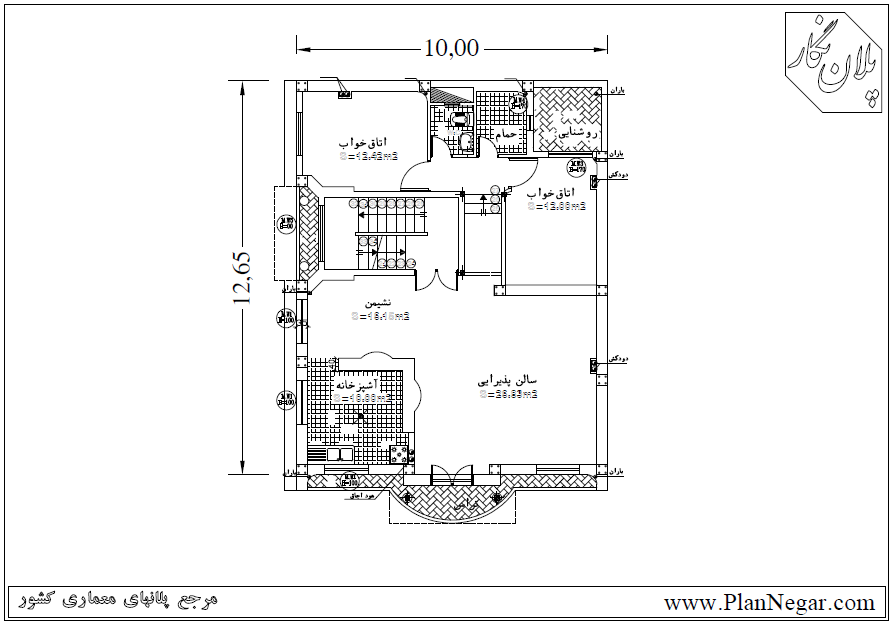 نقشه خانه مسکونی 13*10
