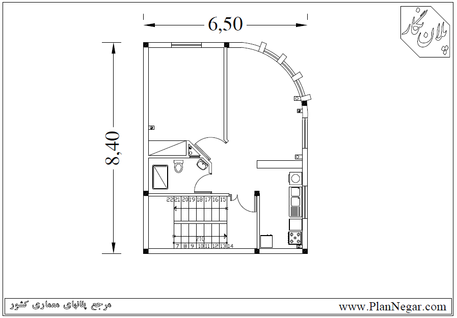 نقشه خانه مسکونی 8*7