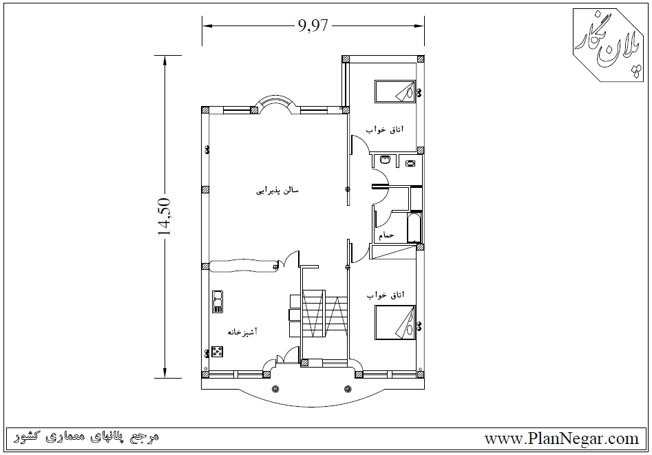 نقشه خانه مسکونی 14*10