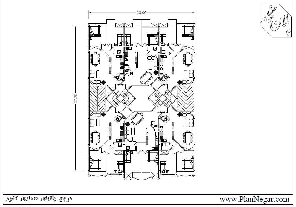 نقشه خانه مسکونی 27*20