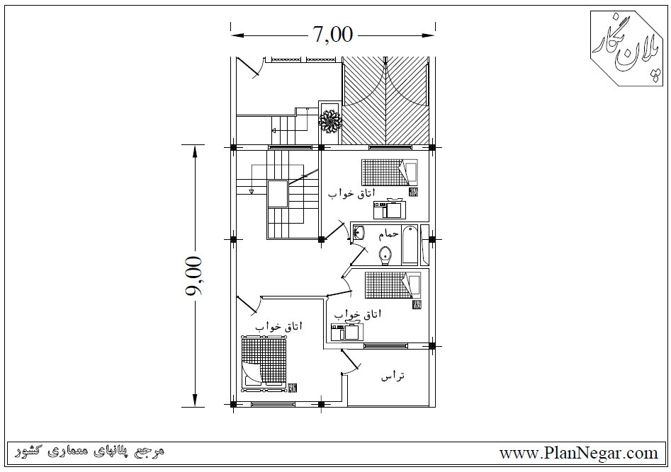 نقشه خانه مسکونی 9*7
