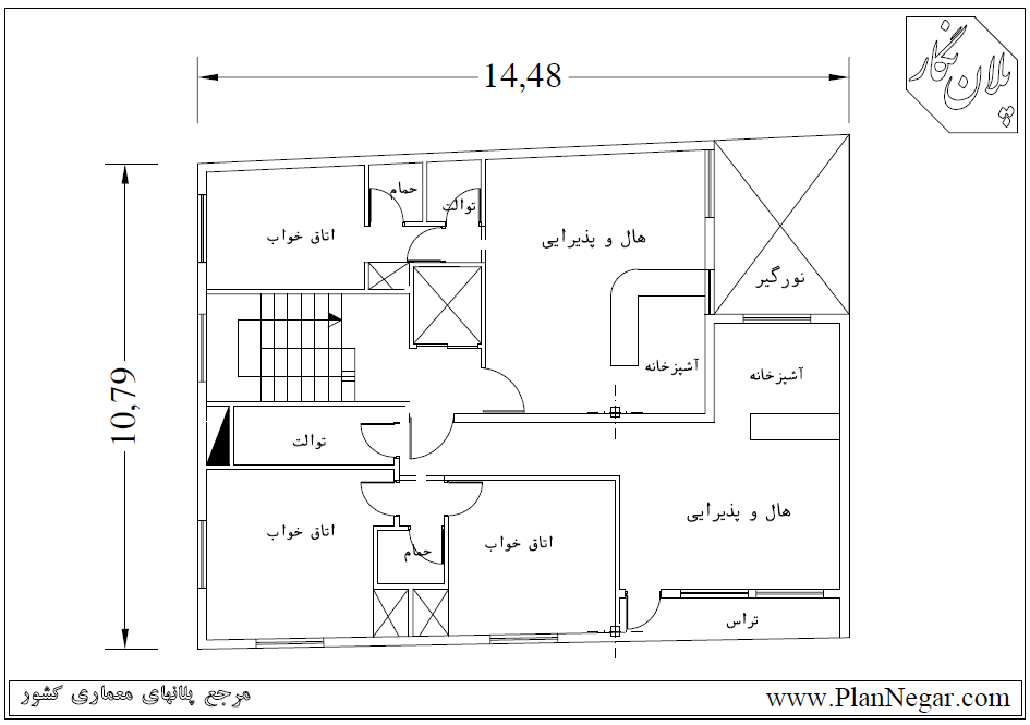 نقشه خانه مسکونی 11*14