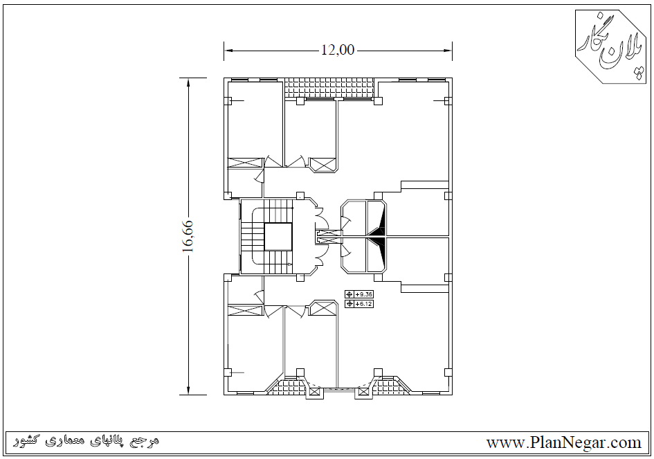 نقشه خانه مسکونی 17*12