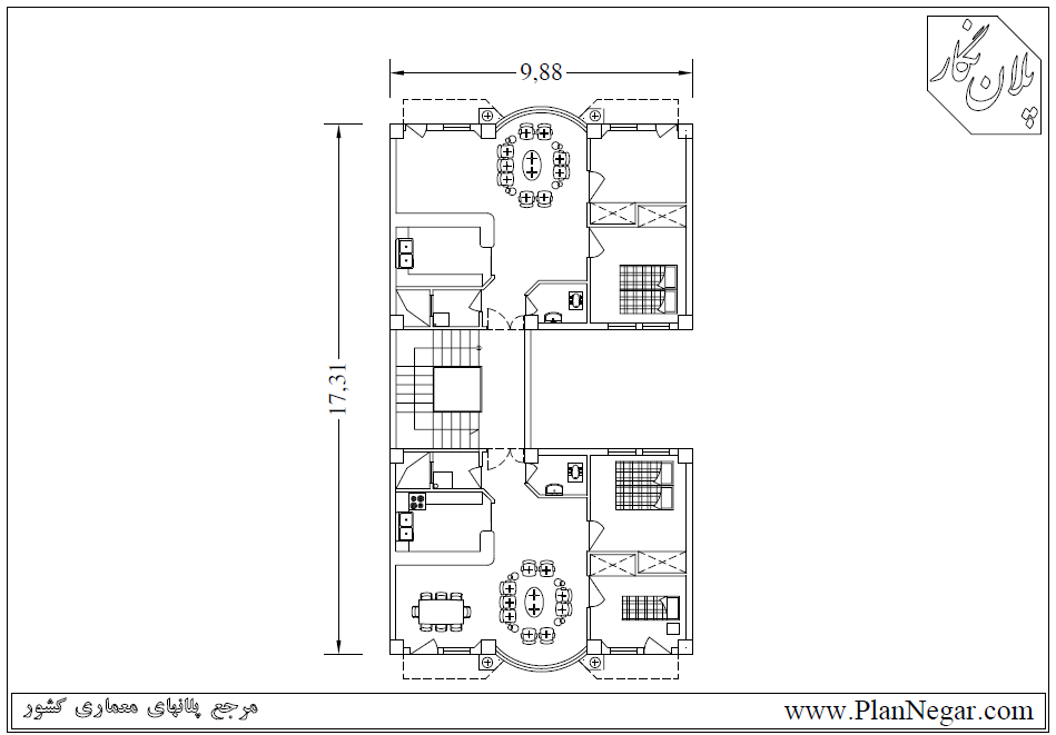 نقشه خانه مسکونی 17*10