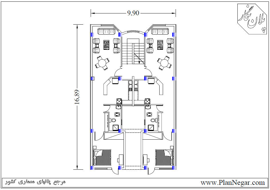 نقشه خانه مسکونی 16*10