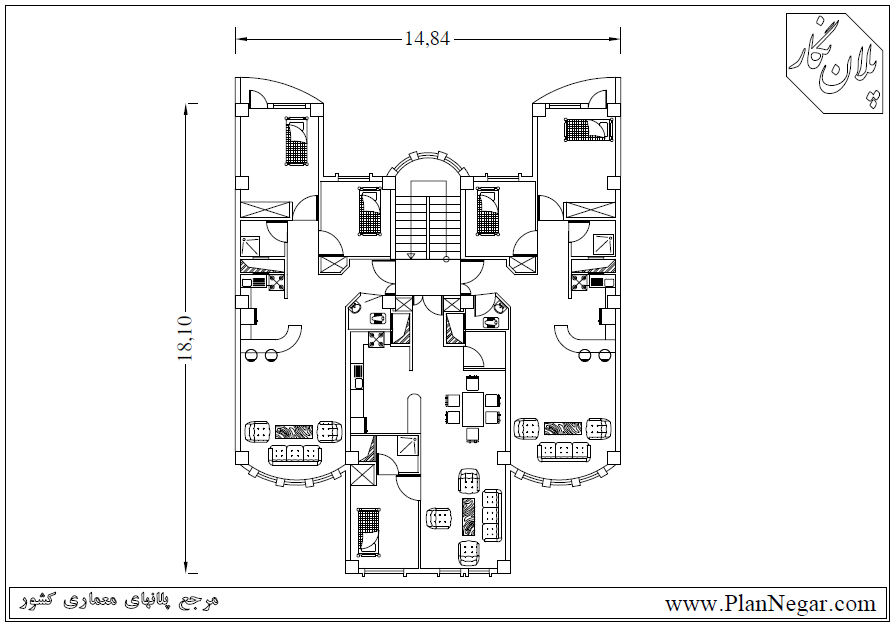نقشه خانه مسکونی 18*14